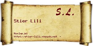 Stier Lili névjegykártya